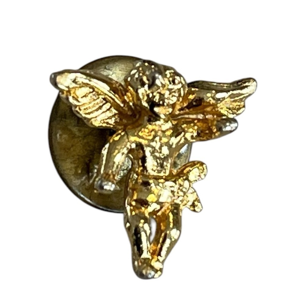 14k Gold plated Vintage Angel Pin brooch